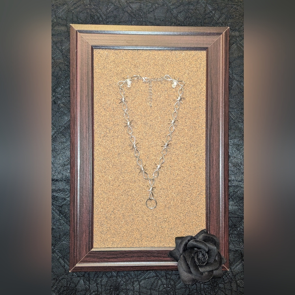 Gothic Barbwire Chainlink Necklace
